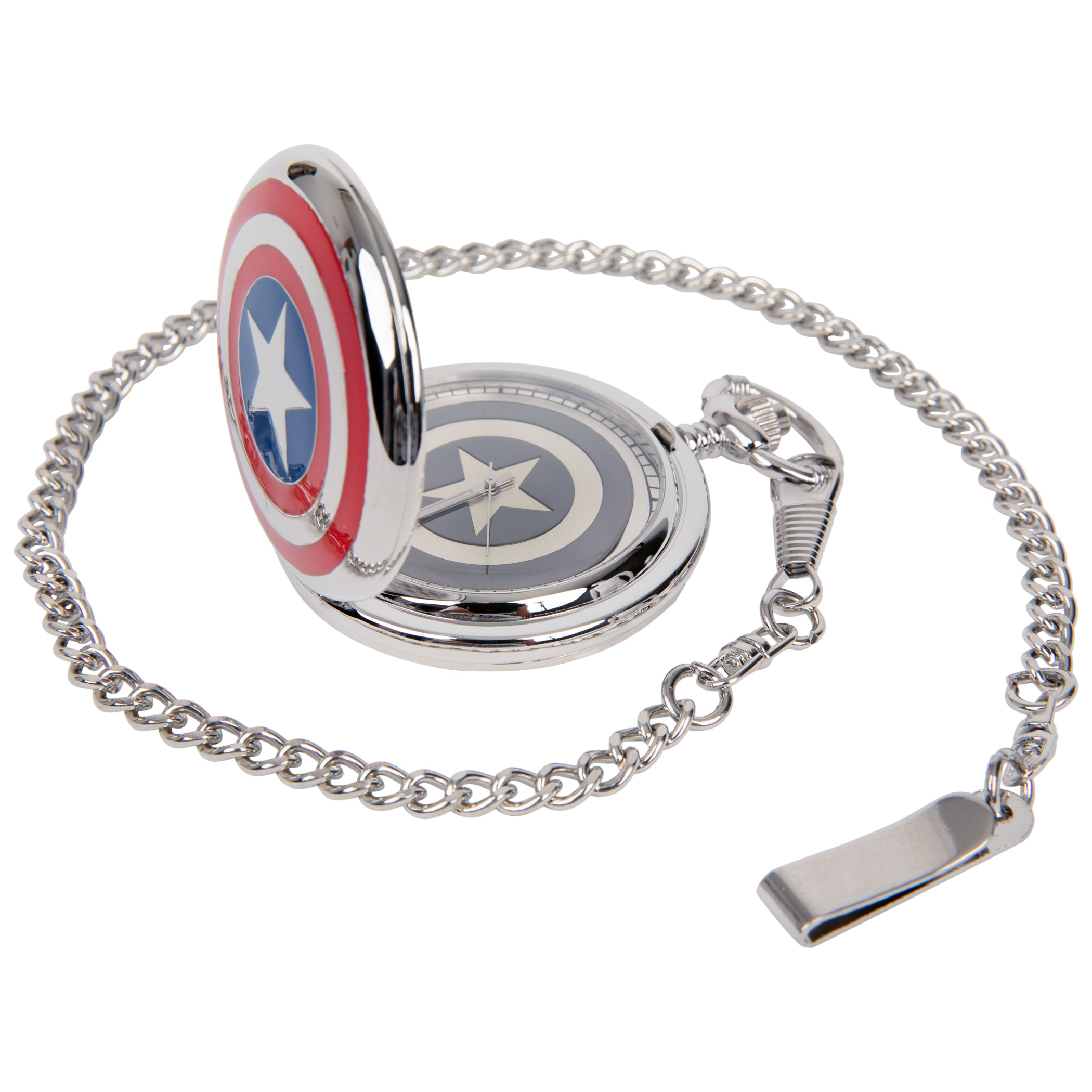 Avengers Captain America Shield & Logo Pocket Watch